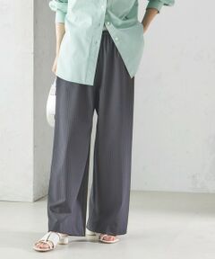 SHIPS / シップス その他パンツ | 〈手洗い可能〉ストライプ 細ゴム ワイド ドロスト パンツ