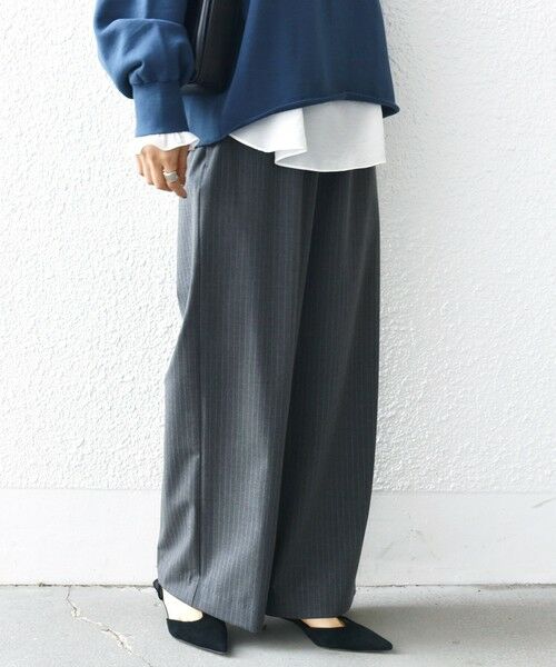 SHIPS / シップス その他パンツ | 〈手洗い可能〉ストライプ 細ゴム ワイド ドロスト パンツ | 詳細27