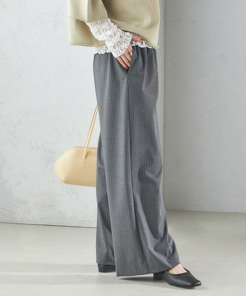 SHIPS / シップス その他パンツ | 〈手洗い可能〉ストライプ 細ゴム ワイド ドロスト パンツ | 詳細9