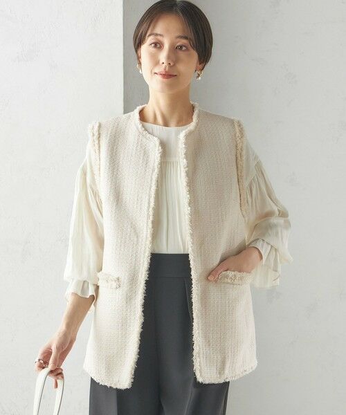 SHIPS / シップス ベスト | スラブ ツイード ロング ジレ（セレモニー対応可） | 詳細16