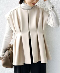 quaranciel:〈手洗い可能〉カット ジョーゼット ドロスト ジップ ベスト quaranciel:〈手洗い可能〉カット ジョーゼット ドロスト ジップ