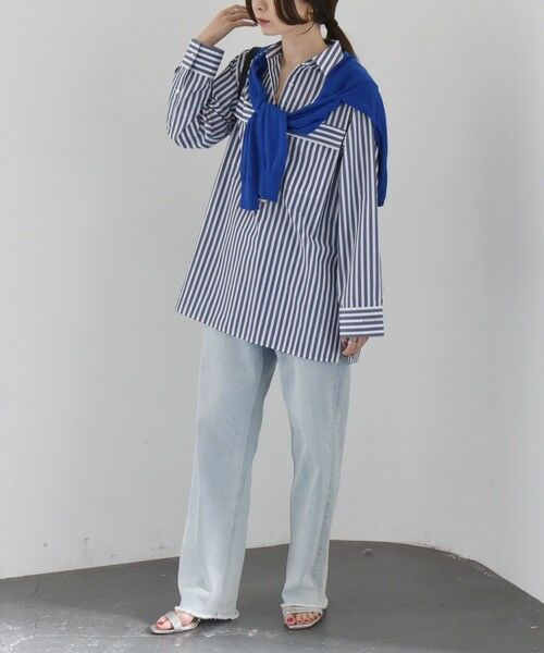 SHIPS / シップス シャツ・ブラウス | quaranciel:〈洗濯機可能〉REPREVE スキッパー ポケット チュニック シャツ | 詳細14