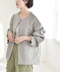 SHIPS / シップス ノーカラージャケット | quaranciel:〈洗濯機可能〉ダンボール ノーカラー ブルゾン