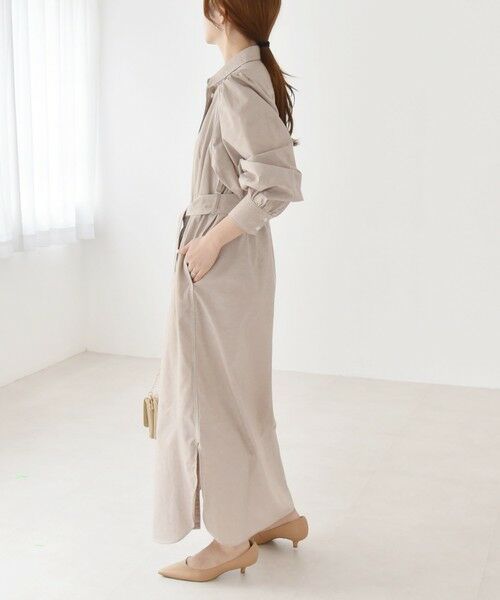 SHIPS / シップス ロング・マキシ丈ワンピース | quaranciel:〈洗濯機可能〉シャンブレー パフ ロング シャツ ワンピース | 詳細3