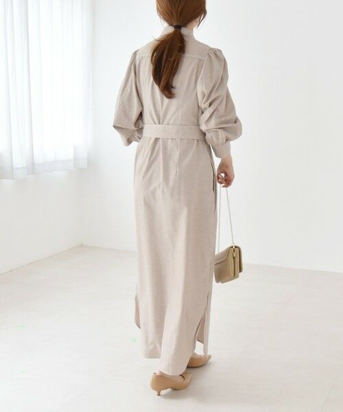 SHIPS / シップス ロング・マキシ丈ワンピース | quaranciel:〈洗濯機可能〉シャンブレー パフ ロング シャツ ワンピース | 詳細5