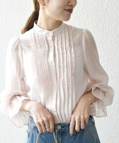 SHIPS / シップス シャツ・ブラウス | 《予約》SHIPS any:〈手洗い可能〉シアー フリル バンドカラー シャツ ブラウス