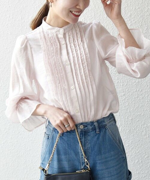 SHIPS / シップス シャツ・ブラウス | 《予約》SHIPS any:〈手洗い可能〉シアー フリル バンドカラー シャツ ブラウス | 詳細15