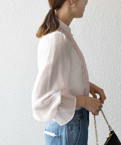 SHIPS / シップス シャツ・ブラウス | 《予約》SHIPS any:〈手洗い可能〉シアー フリル バンドカラー シャツ ブラウス | 詳細16