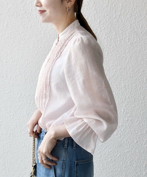 SHIPS / シップス シャツ・ブラウス | 《予約》SHIPS any:〈手洗い可能〉シアー フリル バンドカラー シャツ ブラウス | 詳細18