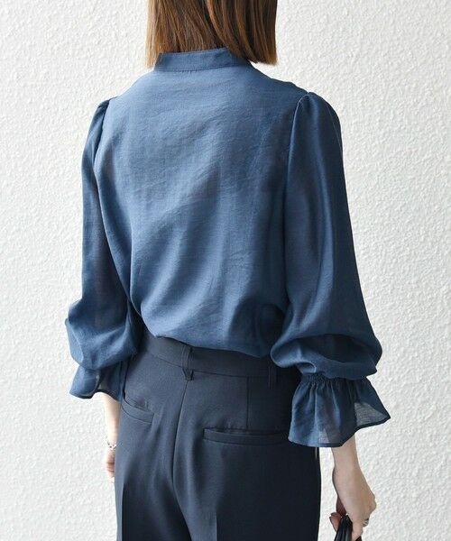 SHIPS / シップス シャツ・ブラウス | 《予約》SHIPS any:〈手洗い可能〉シアー フリル バンドカラー シャツ ブラウス | 詳細28