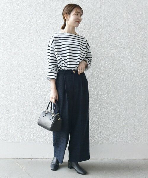 SHIPS for women / シップスウィメン その他パンツ | 《予約》SHIPS any: ツイード タック セミワイド パンツ［NAVY BLUE］ | 詳細17