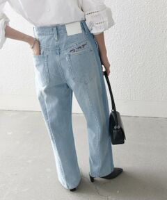 《予約》SHIPS any:〈洗濯機可能〉サイドライン ストレート ワイド デニム パンツ［SHIPS any DENIM］