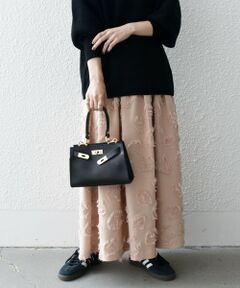 SHIPS / シップス ロング・マキシ丈スカート | SHIPS any:〈手洗い可能〉フラワー カット ジャカード  ボリューム スカート