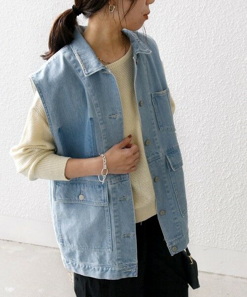 SHIPS for women / シップスウィメン ベスト | 《予約》SHIPS any:〈洗濯機可能〉デニム ベスト［SHIPS any DENIM］ | 詳細7