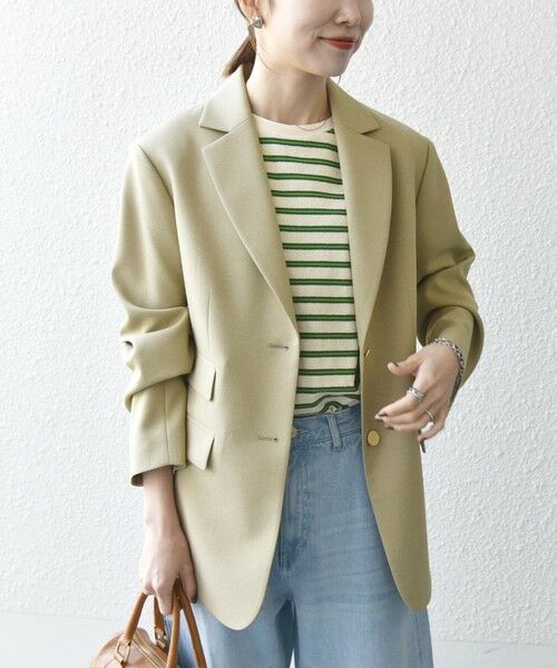 SHIPS for women / シップスウィメン テーラードジャケット | 《予約》SHIPS any: オックス シングル テーラード ブレザー ジャケット［NAVY BLUE］ | 詳細5