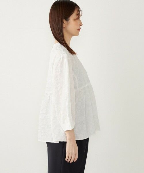 SHIPS / シップス シャツ・ブラウス | SHIPS Colors:〈手洗い可能〉フクレ ジャカード タックスリーブ ブラウス | 詳細6