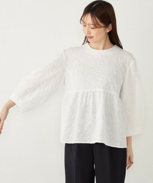 SHIPS / シップス シャツ・ブラウス | SHIPS Colors:〈手洗い可能〉フクレ ジャカード タックスリーブ ブラウス | 詳細7