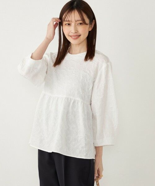 SHIPS / シップス シャツ・ブラウス | SHIPS Colors:〈手洗い可能〉フクレ ジャカード タックスリーブ ブラウス | 詳細9