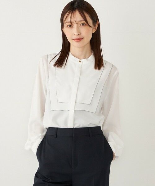 SHIPS / シップス シャツ・ブラウス | SHIPS Colors:〈手洗い可能〉ジョーゼット ビブカラー シャツ◇ | 詳細9