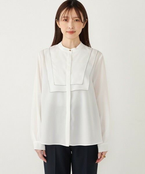 SHIPS / シップス シャツ・ブラウス | SHIPS Colors:〈手洗い可能〉ジョーゼット ビブカラー シャツ◇ | 詳細3