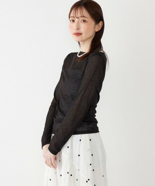 SHIPS / シップス カットソー(半袖以外) | SHIPS Colors:〈洗濯機可能〉シアー テレコ ボートネック インナー | 詳細6