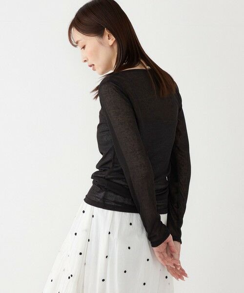 SHIPS / シップス カットソー(半袖以外) | SHIPS Colors:〈洗濯機可能〉シアー テレコ ボートネック インナー | 詳細7