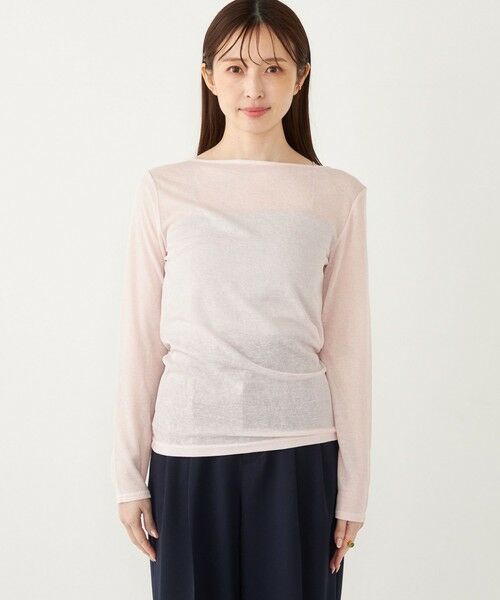 SHIPS / シップス カットソー(半袖以外) | SHIPS Colors:〈洗濯機可能〉シアー テレコ ボートネック インナー | 詳細18