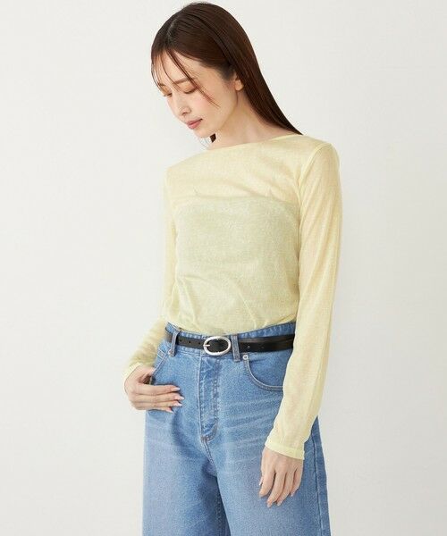 SHIPS / シップス カットソー(半袖以外) | SHIPS Colors:〈洗濯機可能〉シアー テレコ ボートネック インナー(クリーム)