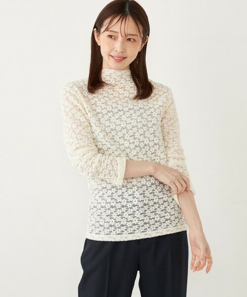 SHIPS / シップス カットソー（半袖以外） | SHIPS Colors:〈洗濯機可能〉フラワー ストレッチ レース インナー | 詳細12