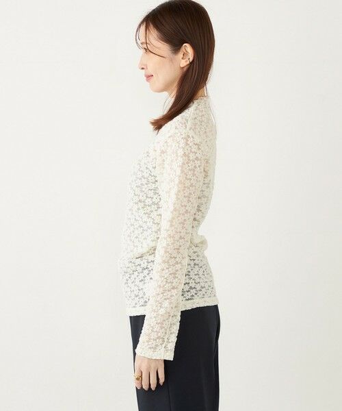 SHIPS / シップス カットソー（半袖以外） | SHIPS Colors:〈洗濯機可能〉フラワー ストレッチ レース インナー | 詳細8