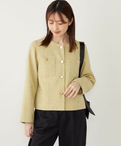 SHIPS / シップス ノーカラージャケット | SHIPS Colors:ツイードライク クロップド ジャケット 2◇