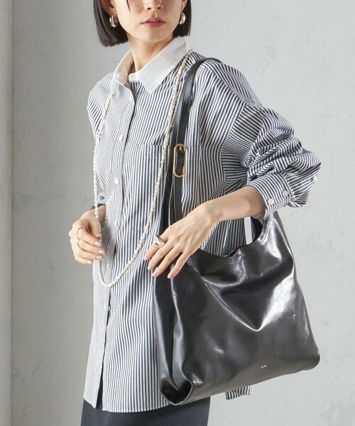 SHIPS for women/シップスウィメン BEAURE:パーティション レザー バッグ 大 ブラック ONE SIZE SHIPS for women/シップスウィメン BEAURE:パーティション レザー バッグ 大 ブラック ONE SIZE