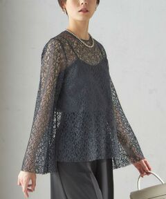 SHIPS / シップス シャツ・ブラウス | 〈手洗い可能〉クルーネック レース ブラウス