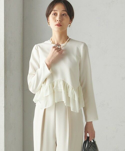 SHIPS / シップス シャツ・ブラウス | kaene:〈洗濯機可能〉フリル ペプラム ロング スリーブ ブラウス（セレモニー対応可） | 詳細7