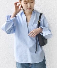 SHIPS / シップス シャツ・ブラウス | 〈洗濯機可能〉ワンポイント 刺繍 スキッパー シャツ