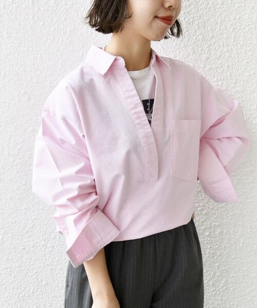 SHIPS / シップス シャツ・ブラウス | 〈洗濯機可能〉ワンポイント 刺繍 スキッパー シャツ | 詳細4