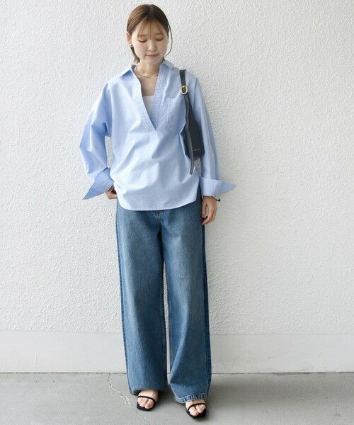 SHIPS / シップス シャツ・ブラウス | 〈洗濯機可能〉ワンポイント 刺繍 スキッパー シャツ | 詳細10