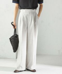 〈手洗い可能〉Asami 麻調合繊 2タック ワイドパンツ