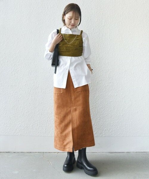 SHIPS / シップス ミニ・ひざ丈スカート | ポリエステルスエード ポケット スカート | 詳細1