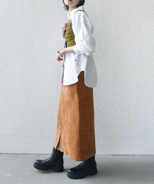 SHIPS / シップス ミニ・ひざ丈スカート | ポリエステルスエード ポケット スカート | 詳細2