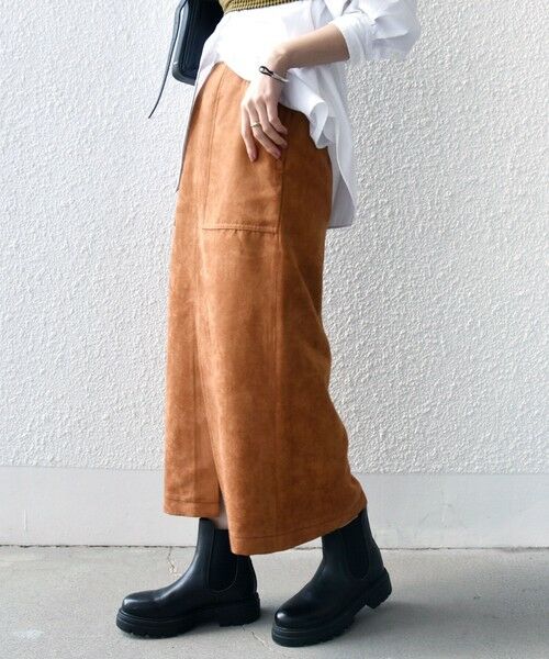 SHIPS / シップス ミニ・ひざ丈スカート | ポリエステルスエード ポケット スカート | 詳細6