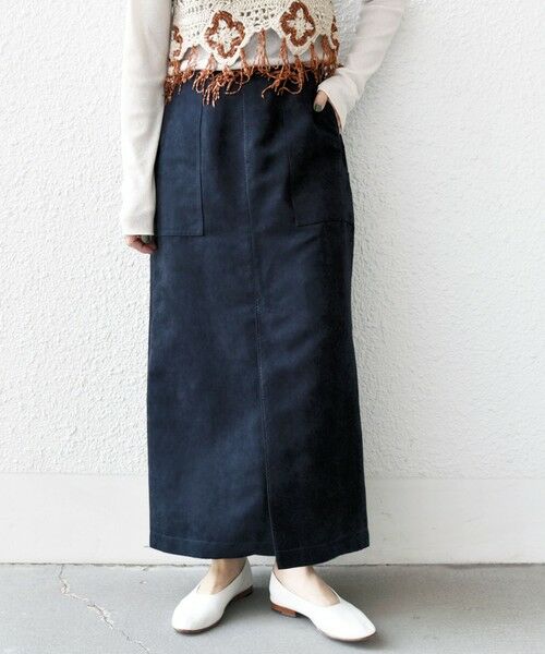 SHIPS / シップス ミニ・ひざ丈スカート | ポリエステルスエード ポケット スカート | 詳細22