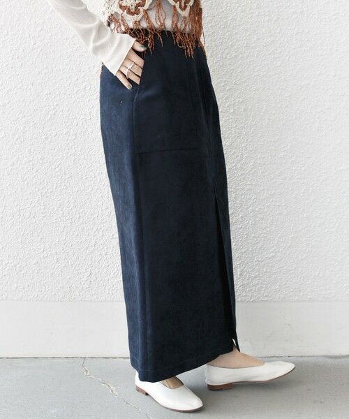 SHIPS / シップス ミニ・ひざ丈スカート | ポリエステルスエード ポケット スカート | 詳細24