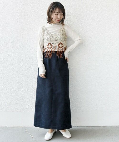 SHIPS / シップス ミニ・ひざ丈スカート | ポリエステルスエード ポケット スカート | 詳細20