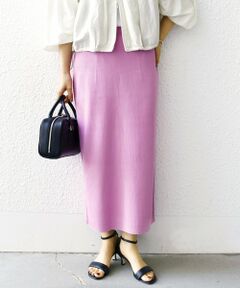 SHIPS / シップス ミニ・ひざ丈スカート | 〈手洗い可能〉前後 2WAY リブ ニット スカート