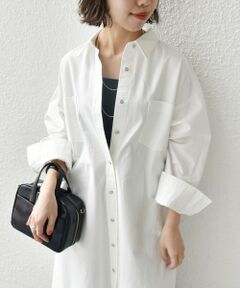 SHIPS / シップス ロング・マキシ丈ワンピース | 〈洗濯機可能〉ワンポイント 刺繍 シャツ ワンピース