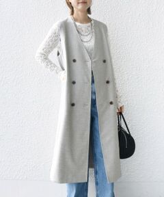 SHIPS / シップス ロング・マキシ丈ワンピース | 〈手洗い可能〉シャークスキン ジレ ワンピース