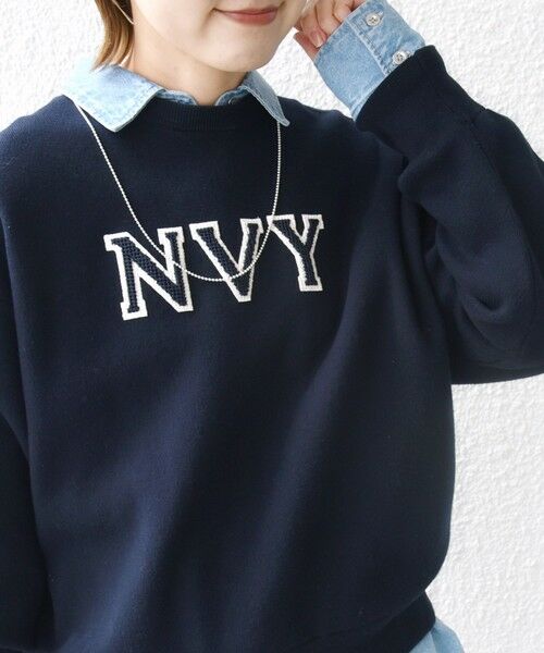 SHIPS / シップス ニット・セーター | 〈手洗い可能〉ロゴ ワッペン ロング スリーブ プルオーバー | 詳細19