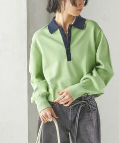 SHIPS / シップス ニット・セーター | 〈手洗い可能〉配色 ポロカラー プルオーバー