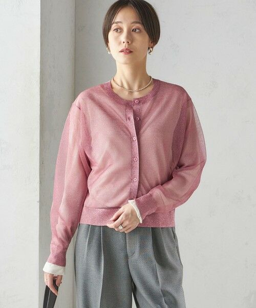 SHIPS / シップス カーディガン・ボレロ | 〈手洗い可能〉イタリーヤーン ラメ ショート カーディガン | 詳細8